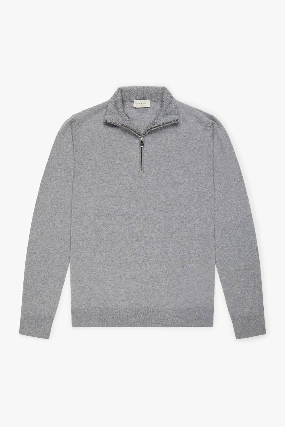 Piacenza 1733 Lupetto Zip lana merino super fine grigio chiaro Novità