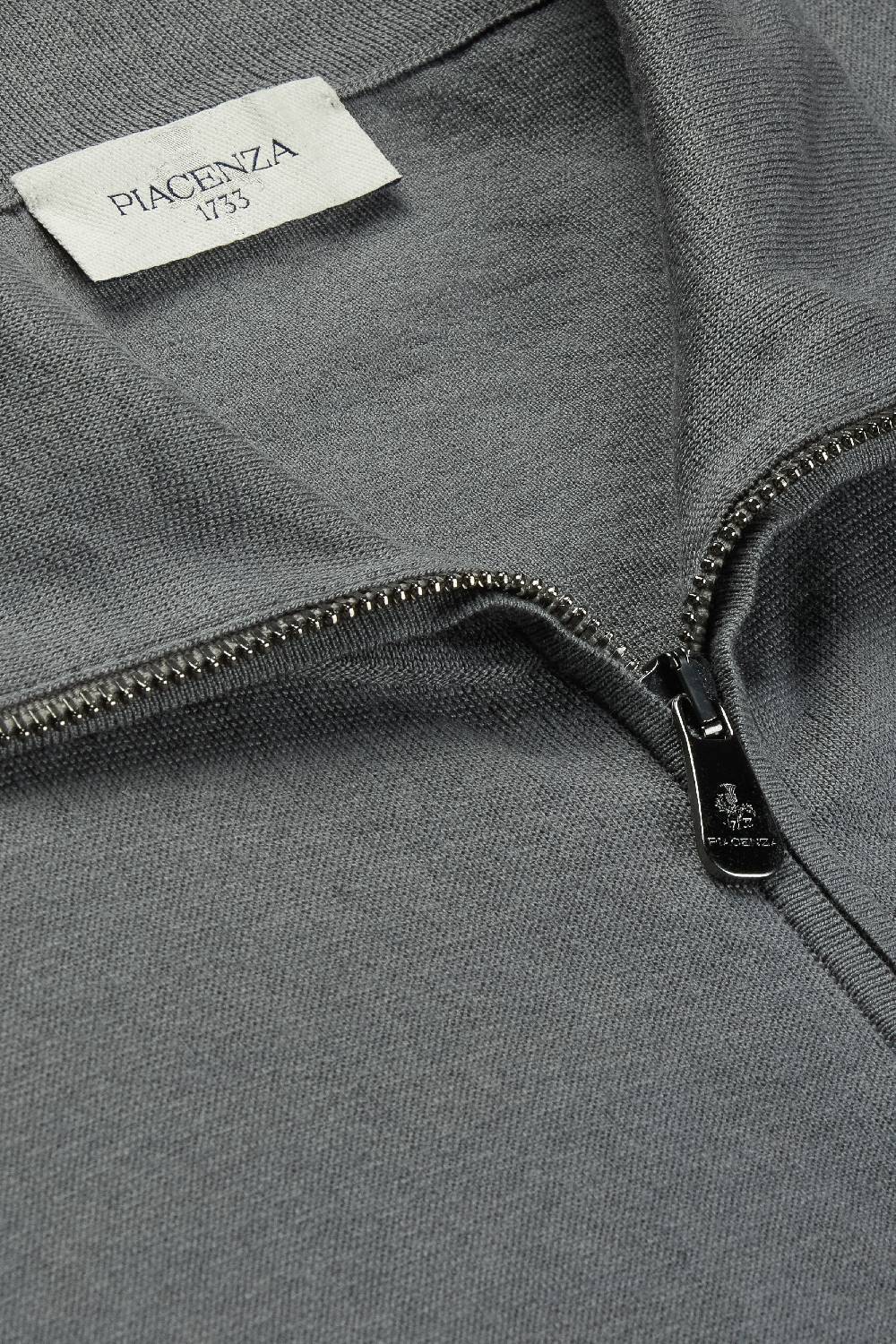Piacenza 1733 Cardigan full zip grigio scuro Outlet
