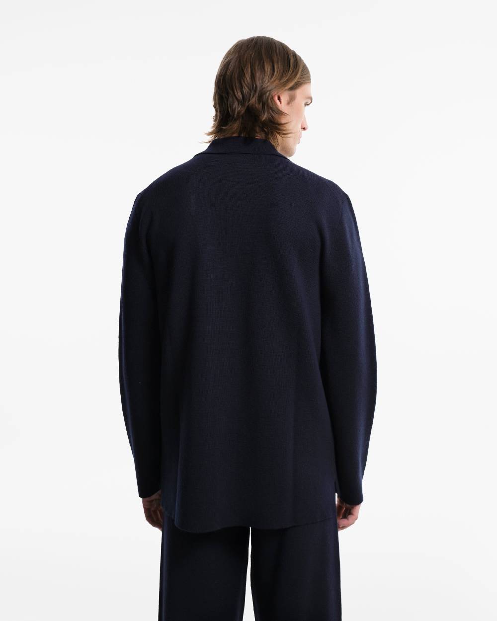 Piacenza 1733 Camicia in Lana blu In Vendita