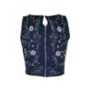 Poems Roma TOP RICAMATO PERLINE BLU Presa