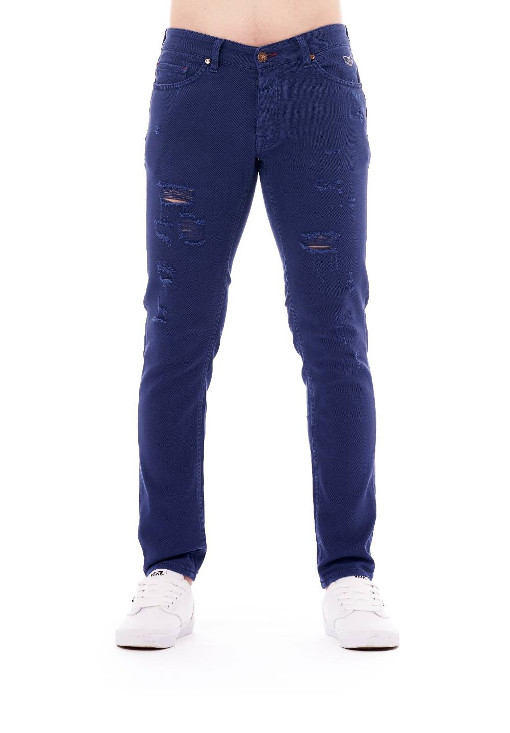 Pop84 Pantalone in bull denim con rotture modello Berlino Nuova