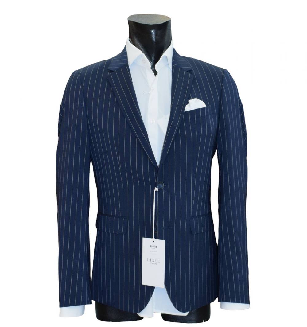 Digel Move Abito blu gessato digel in lana marzotto extra slim fit Prezzo di fabbrica