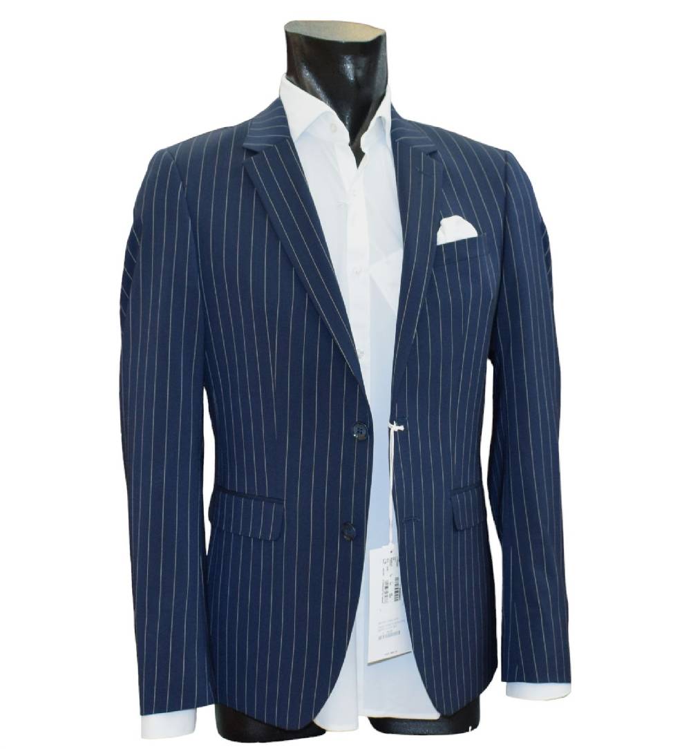 Digel Move Abito blu gessato digel in lana marzotto extra slim fit Prezzo di fabbrica