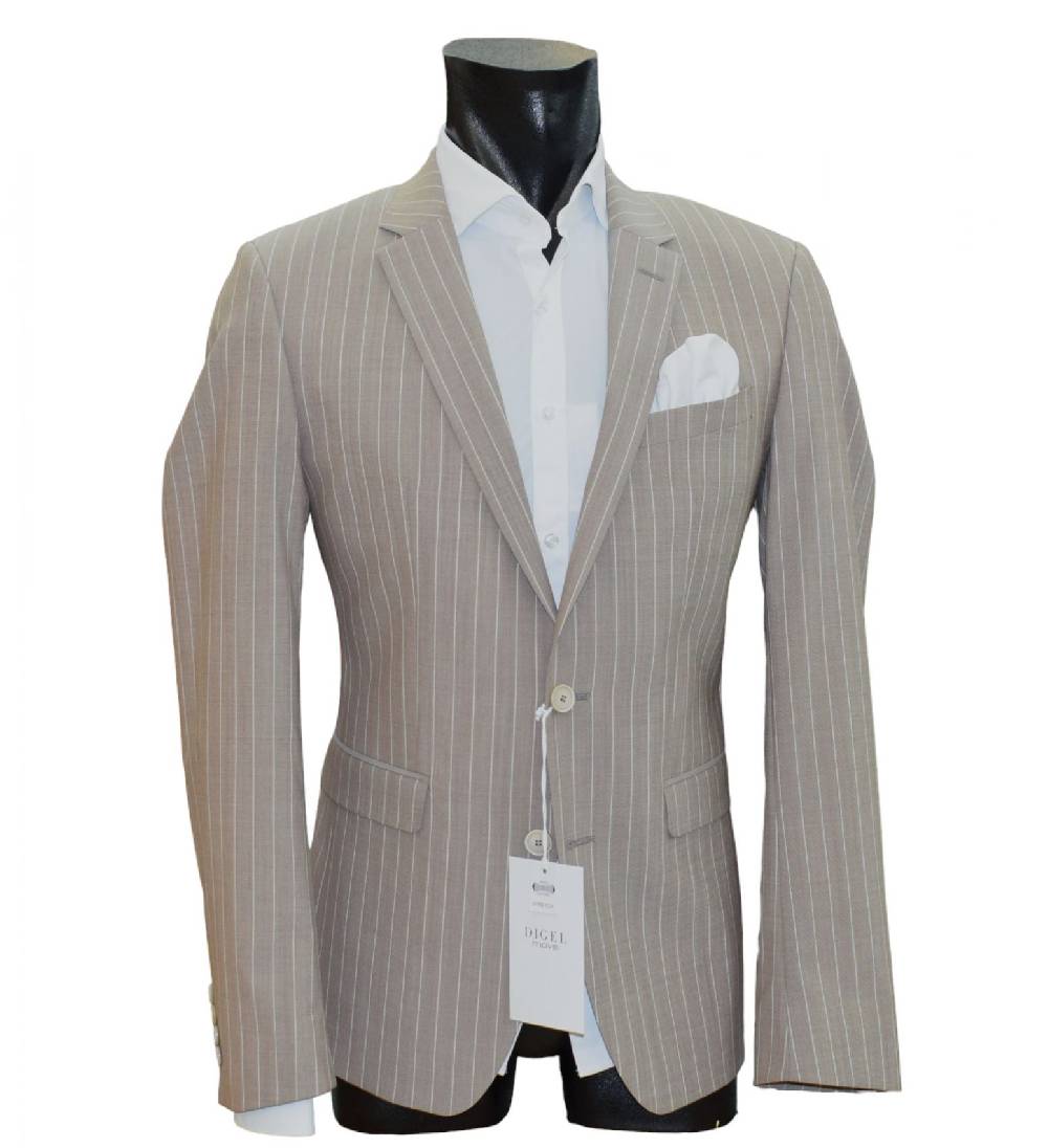 Digel Move Abito beige gessato digel in lana marzotto extra slim fit Offerta speciale