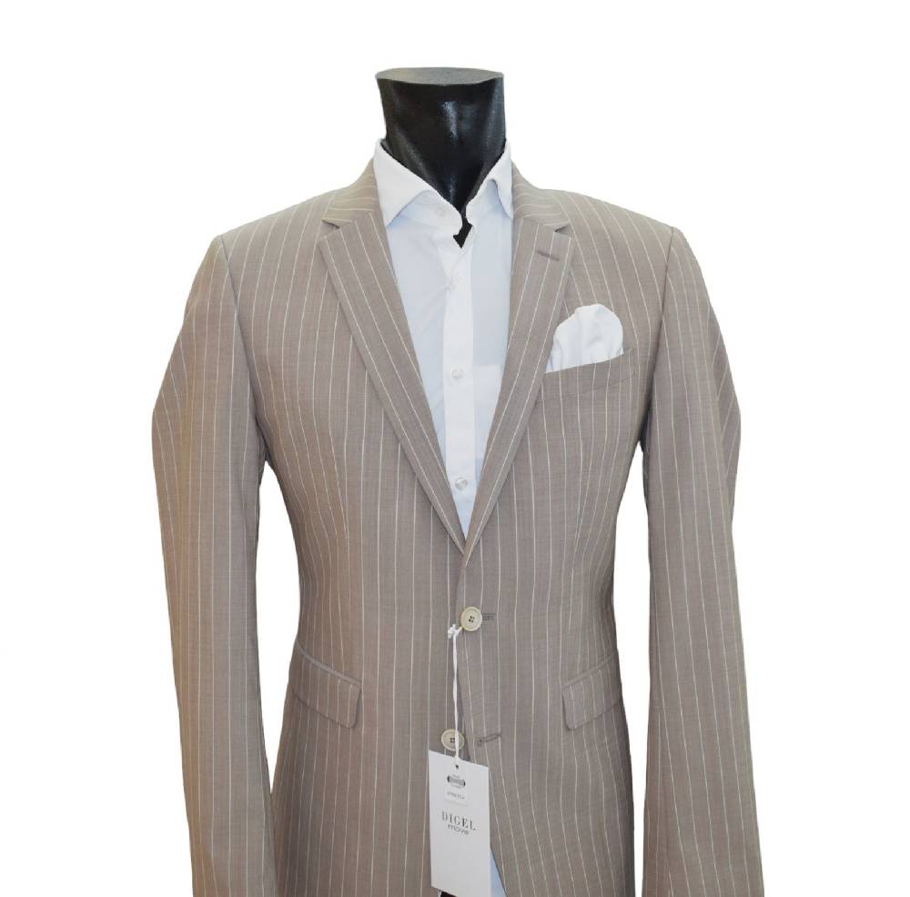 Digel Move Abito beige gessato digel in lana marzotto extra slim fit Offerta speciale