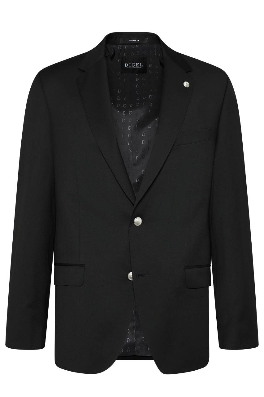 Digel Giacca nera digel drop sei modern fit lana reda super 110's Negozio