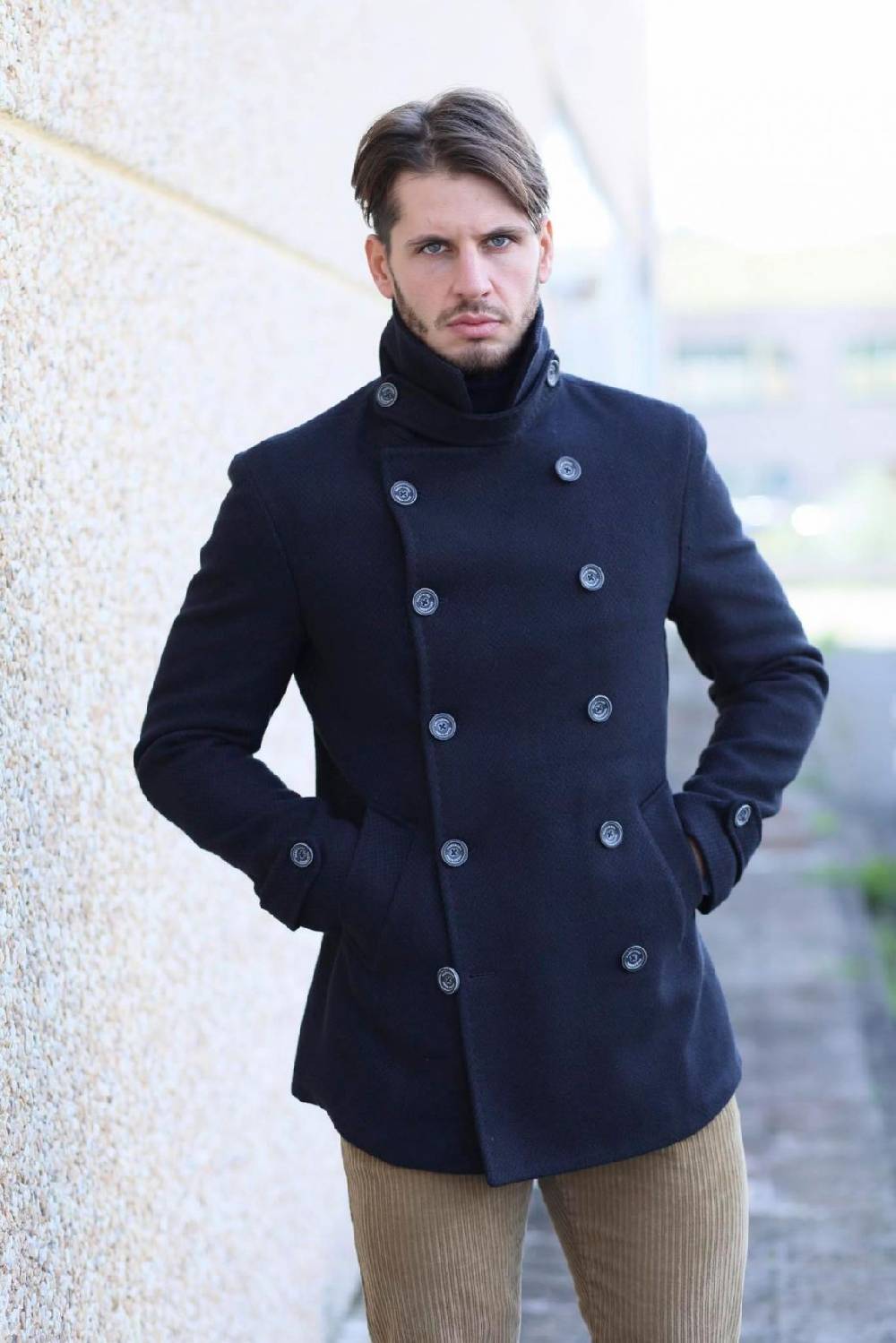 Falko Rosso Peacoat cappotto giaccone moda slim fit falko rosso Convenienza