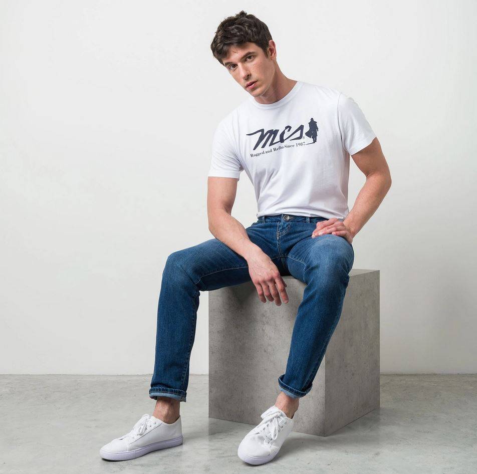 MCS Jeans stretch lavaggio medio mcs regular fit denim Nuova