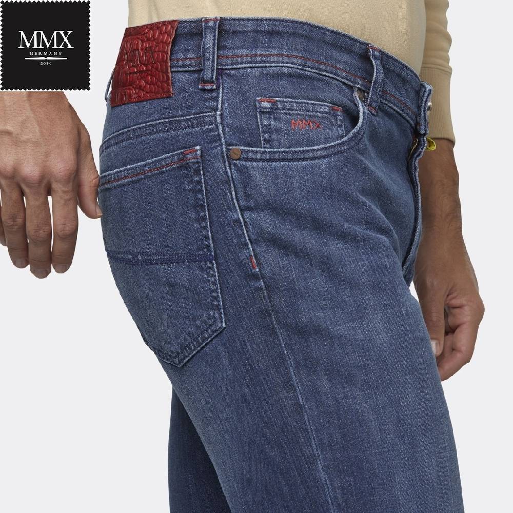 MMX Germany Jeans blu stone mmx denim stretch slim fit In Linea