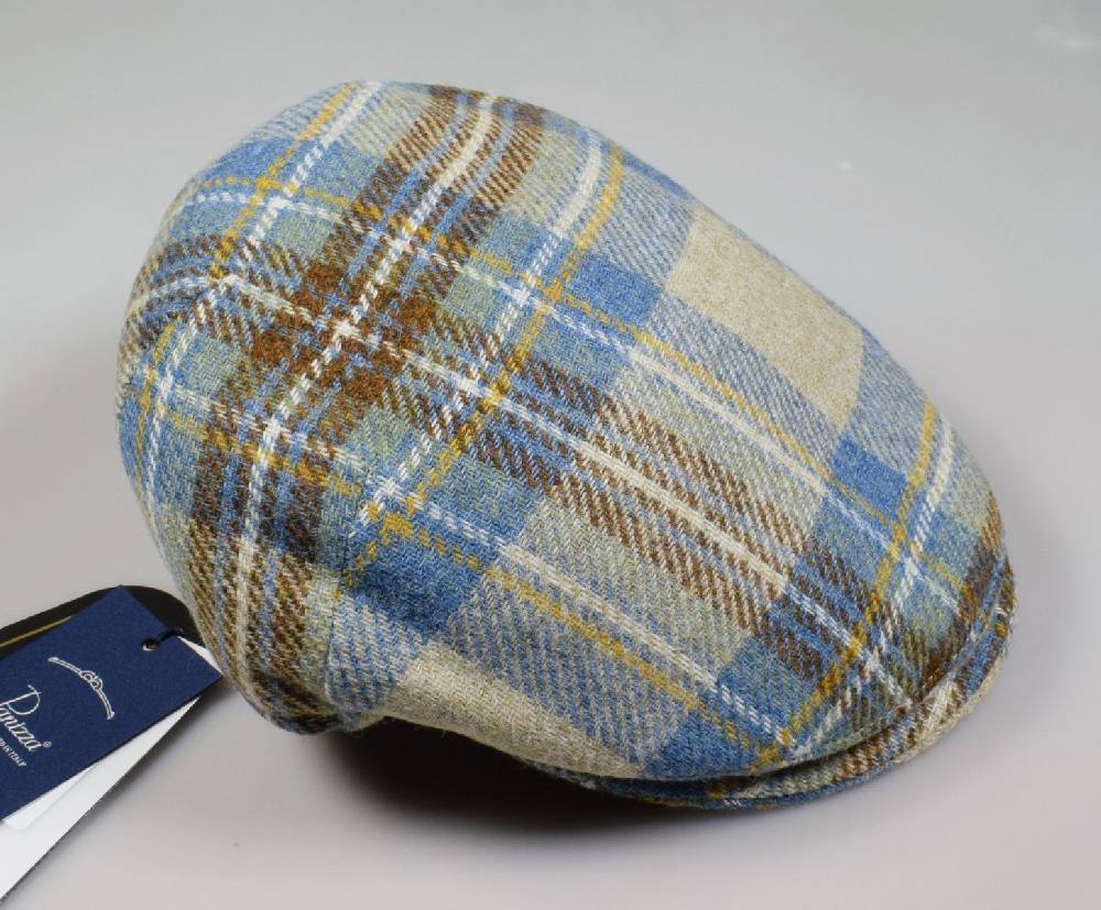 Panizza Berretto panizza peaked british in lana tartan beige Negozi Online