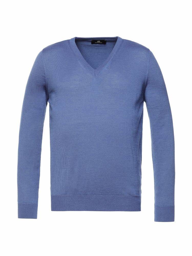 Montechiaro Pullover scollo a v montechiaro in misto lana pettinata modern fit Vendite Flash
