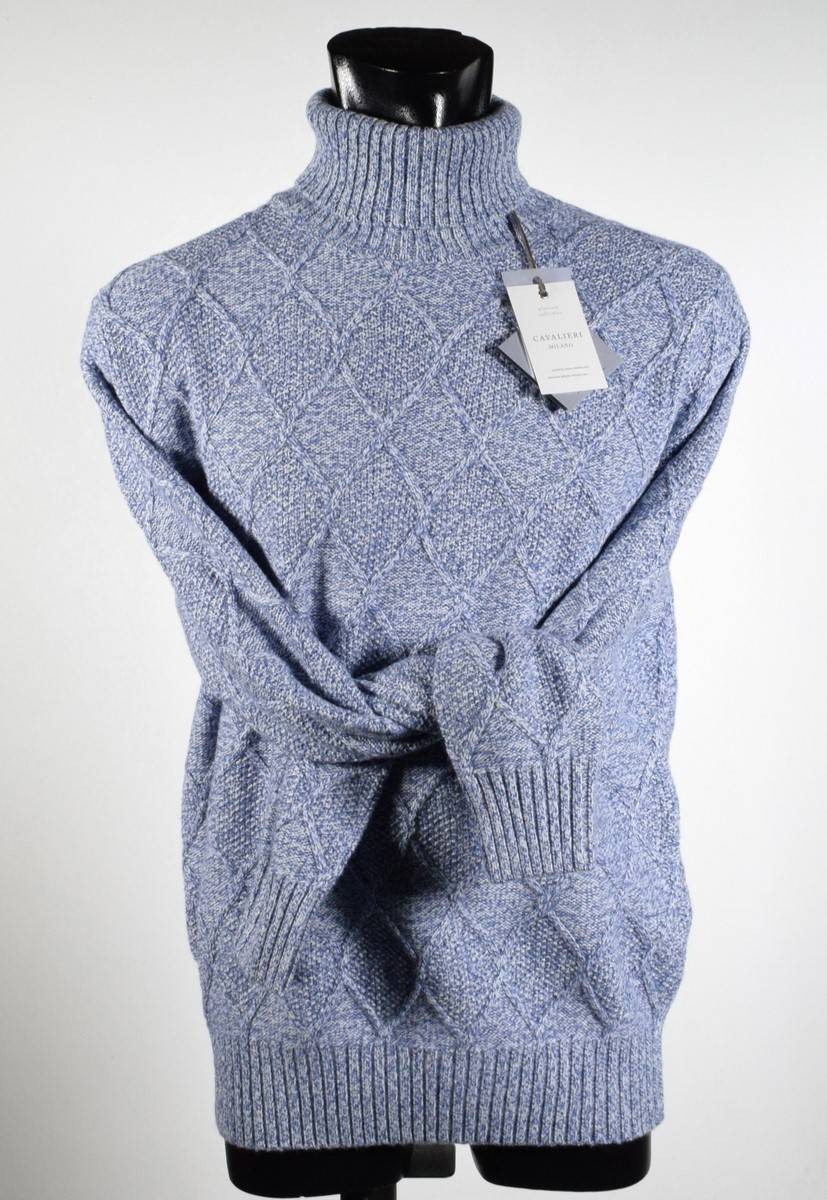Cavalieri Milano Dolcevita misto cashmere intarsio losanga cavalieri milano Italia