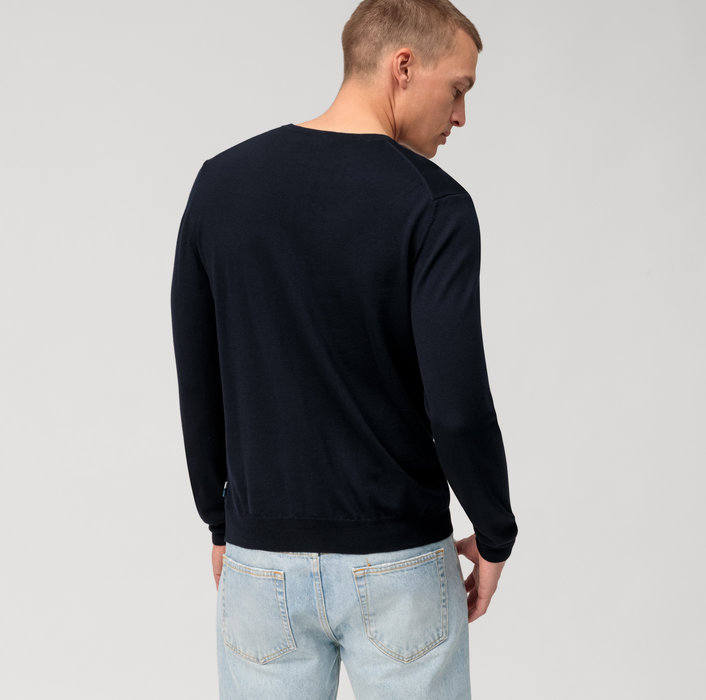 Olymp Girocollo olymp blu lana merinos regular fit Promozione