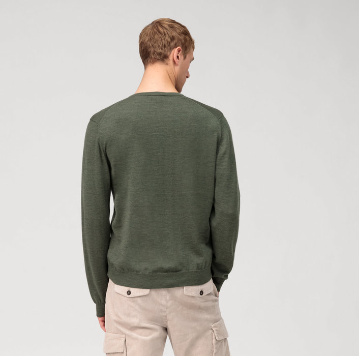 Olymp Pullover scollo a v verde olymp regular fit Qualità Garantita
