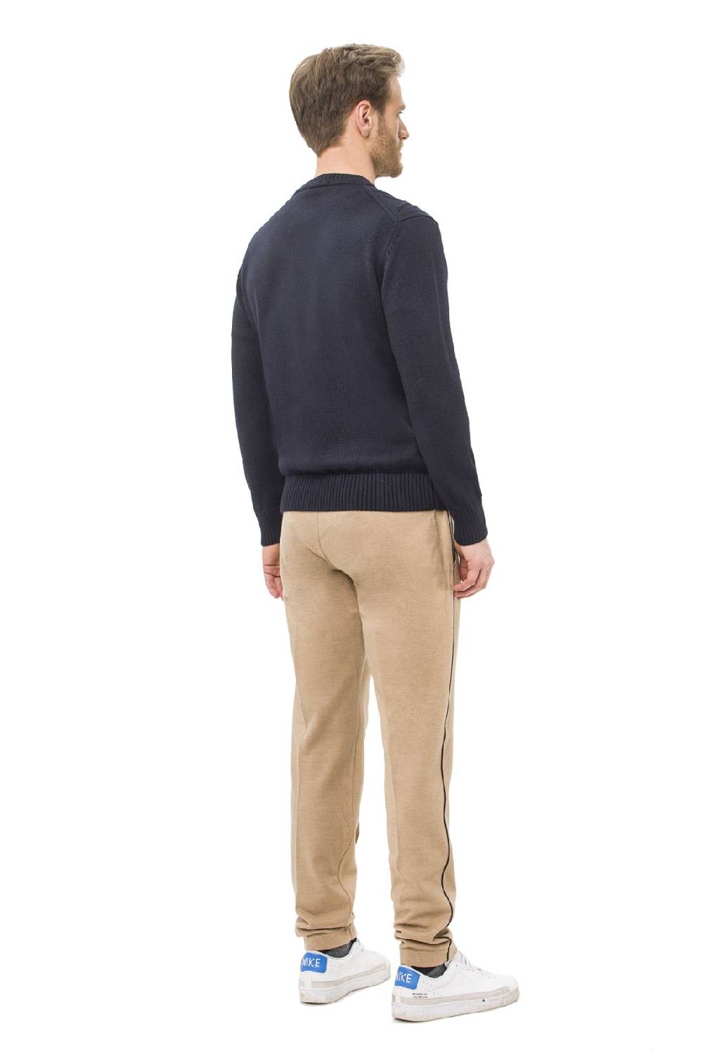 Green Coast Maglione girocollo blu a trecce green coast modern fit Promozione Limitata