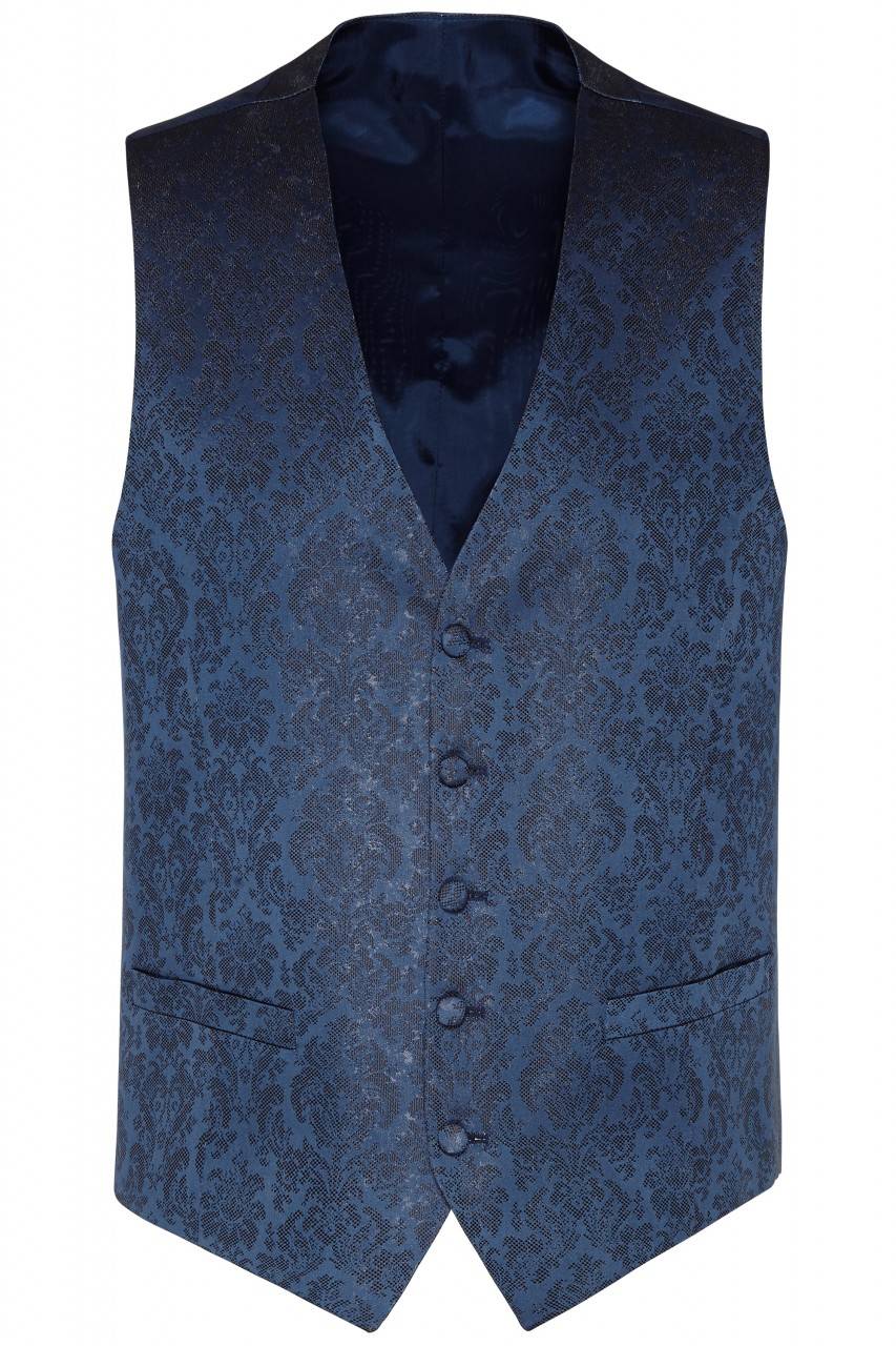 Digel Panciotto gilet blu completo di cravatta e pochette digel cerimonia Outlet