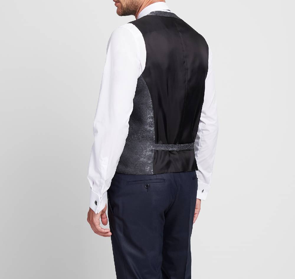 Digel Panciotto elegante cerimonia digel grigio scuro in raso Saldi Di Fabbrica