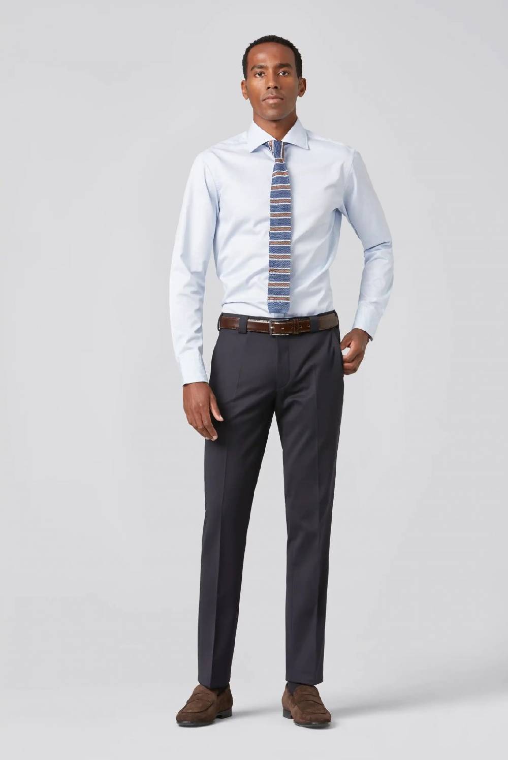 Meyer Pantalone meyer blu in premium soft twill comfort fit Italy