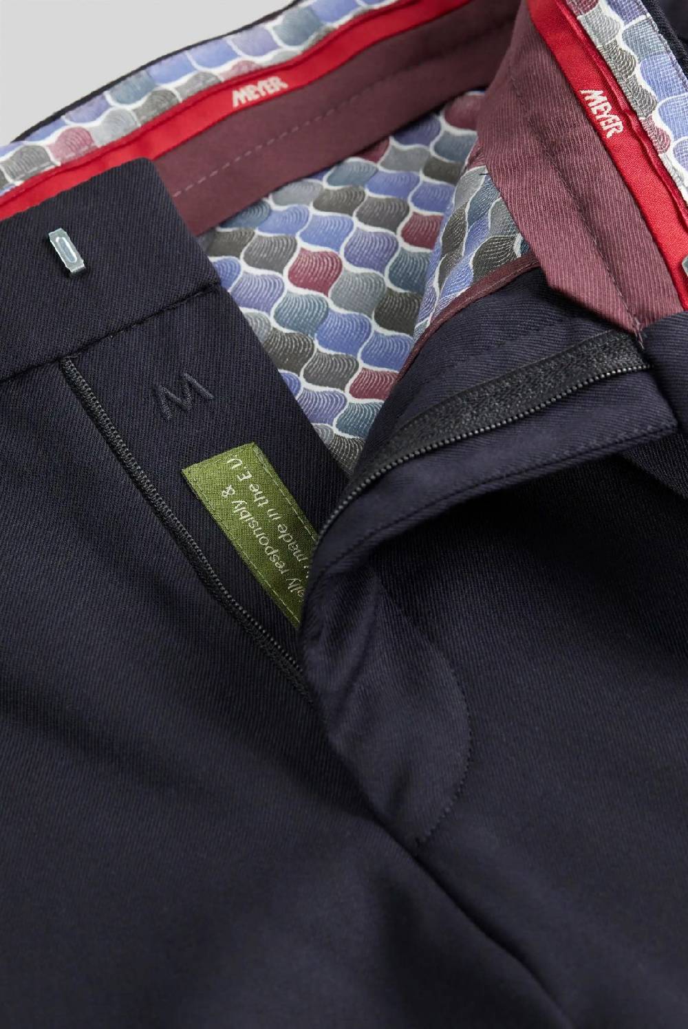 Meyer Pantalone meyer blu in twill teflon stretch Promozione Limitata