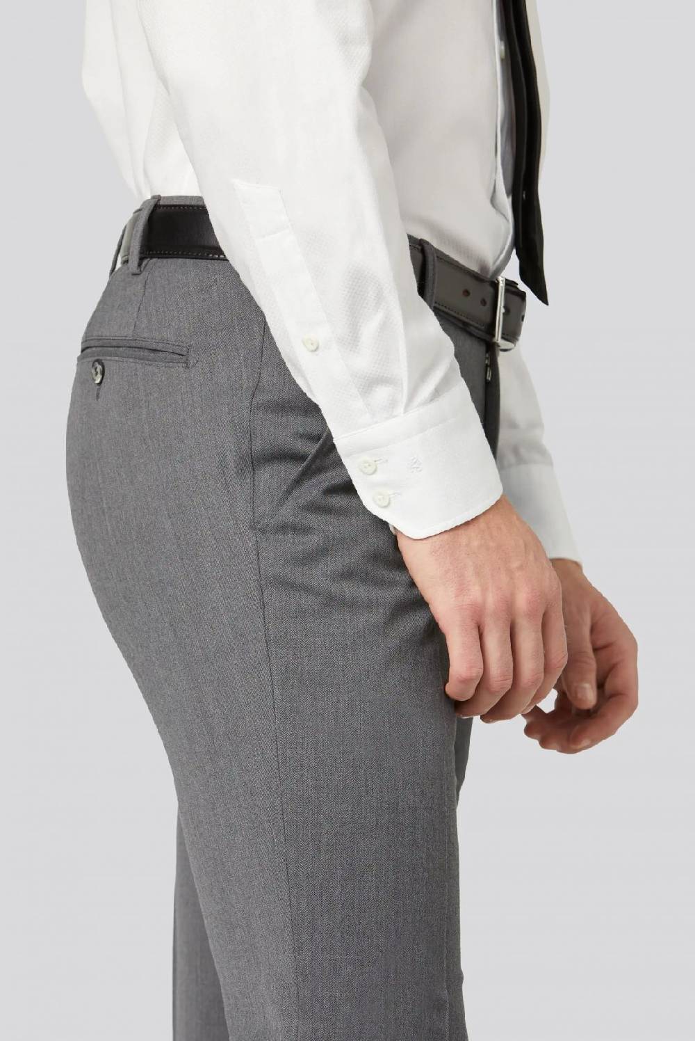 Meyer Pantalone meyer grigio medio in twill teflon stretch In Linea