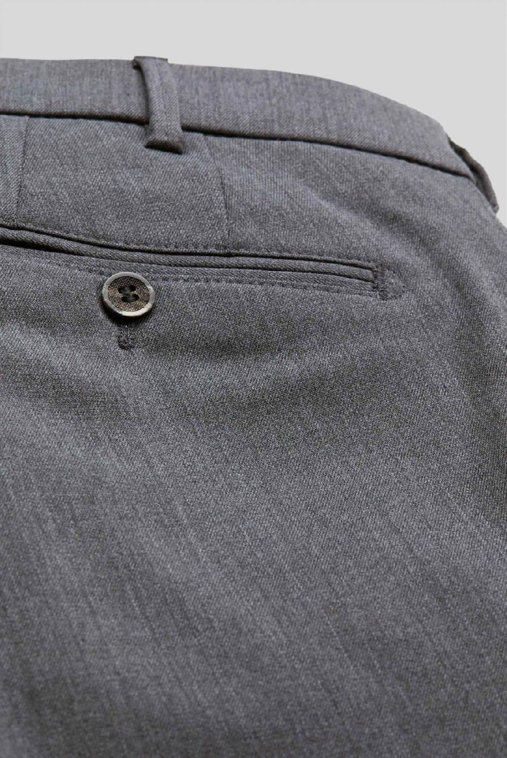 Meyer Pantalone meyer grigio medio in twill teflon stretch In Linea