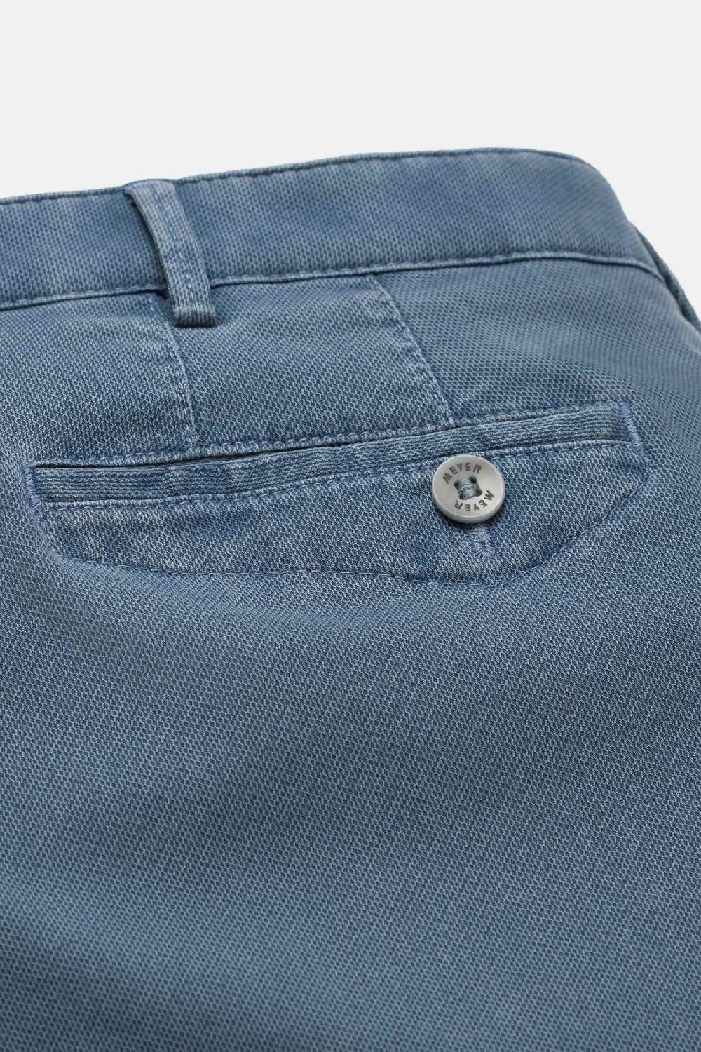 Meyer Pantalone modern fit azzurro meyer cotone microstruttura stretch In Vendita