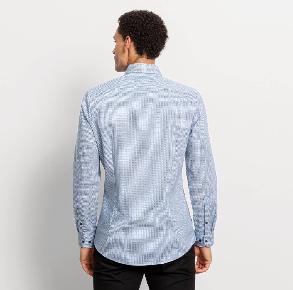 Olymp Camicia olymp level five slim fit olymp cotone stretch stampato Vendite Flash