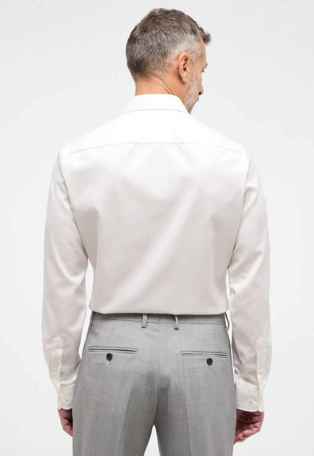 Eterna Camicia beige eterna slim fit collo francese cotone cover Offerta Pasqua
