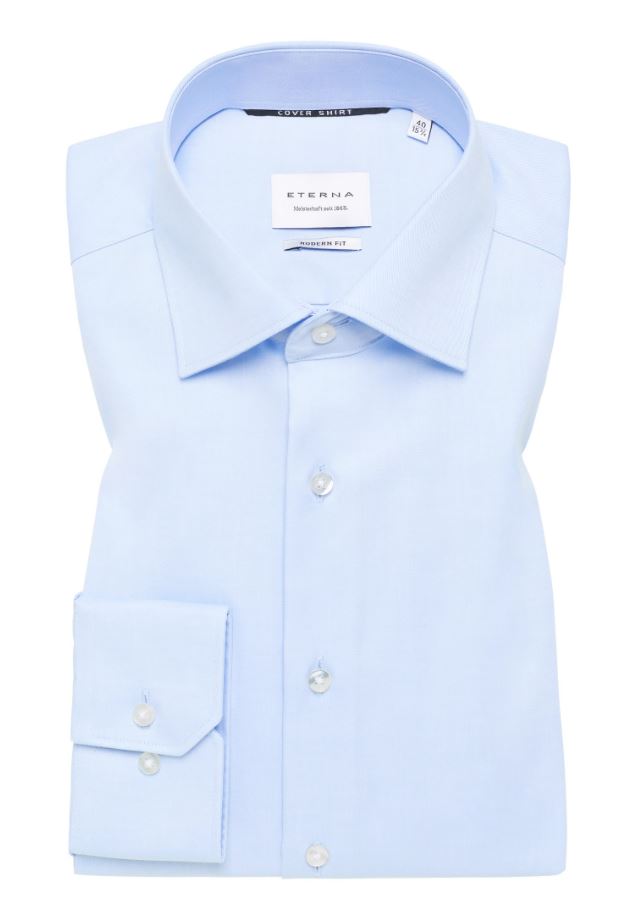 Eterna Camicia celeste eterna modern fit collo classico italiano Soddisfazione Garantita