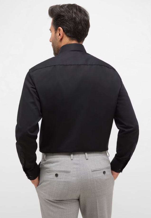 Eterna Camicia nera eterna comfort fit in popeline no stiro Negozi Online