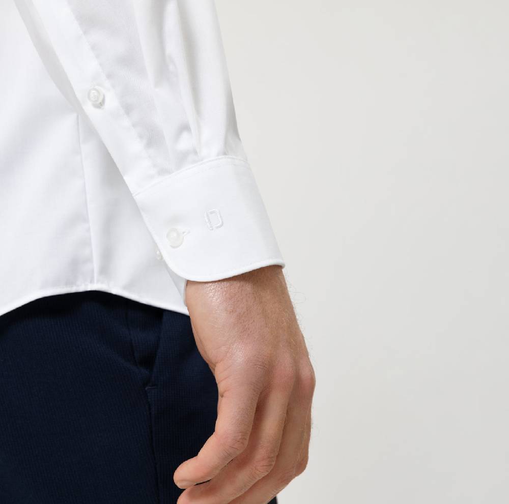 Olymp Camicia olymp bianca slim fit cotone twill stretch facile stiro Ultimi tre giorni