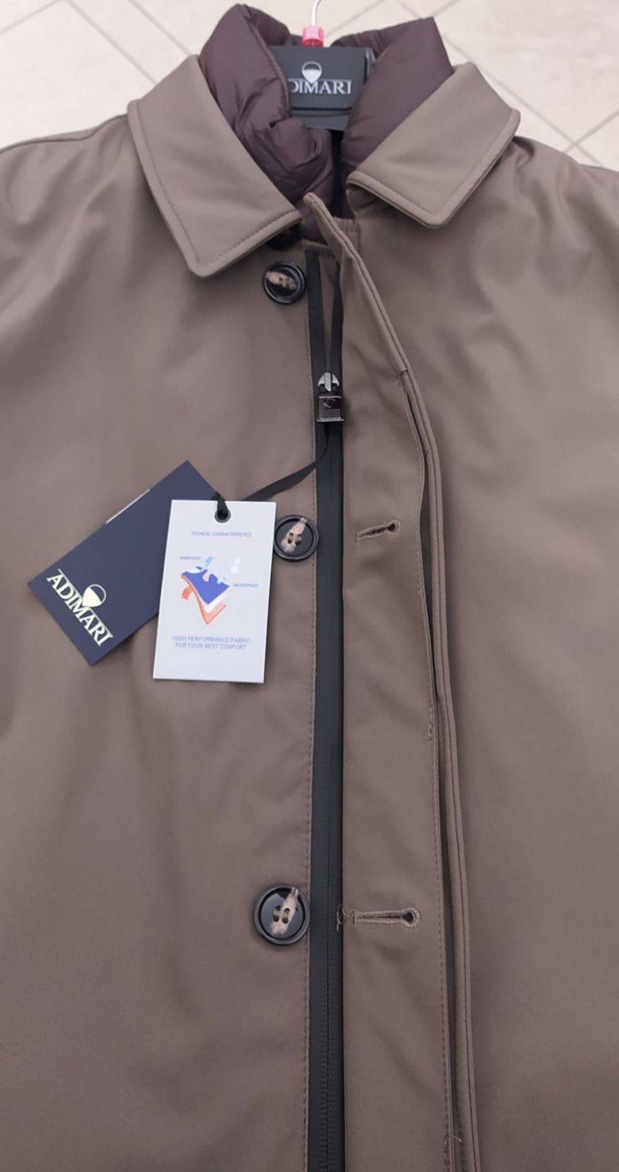 Adimari Trench impermeabile imbottito blu con pettorina anti vento staccabile 50% di sconto con spedizione gratuita