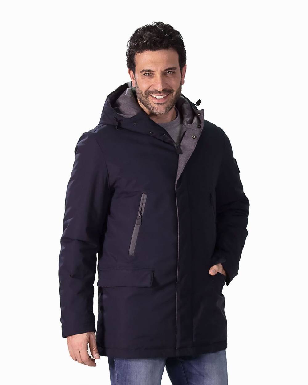 Adimari Giaccone blu adimari imbottito in eco piuma Qualità