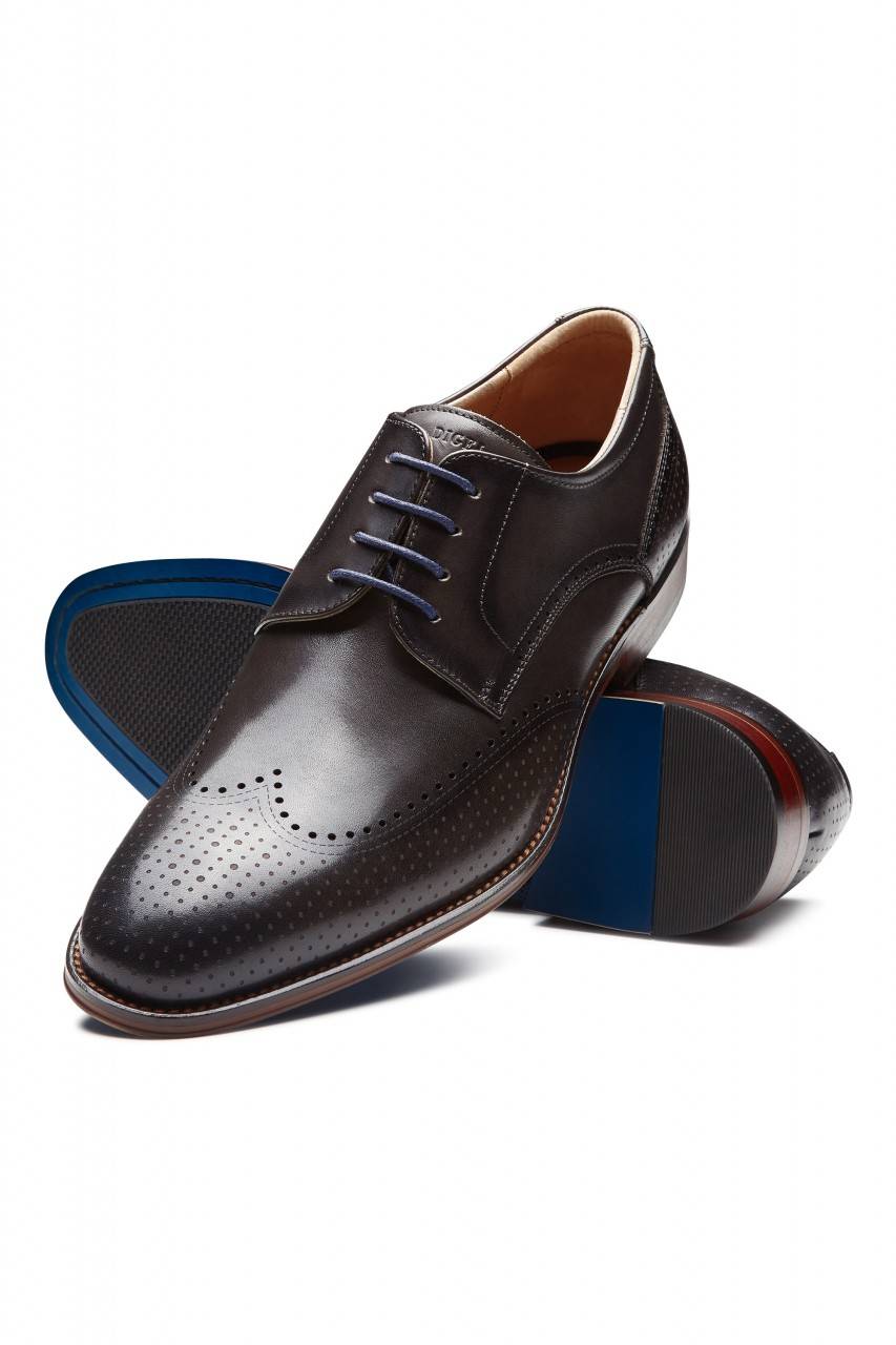 Digel Scarpa derby all'inglese grigio scuro elegante digel in vera pelle Affare Del Giorno