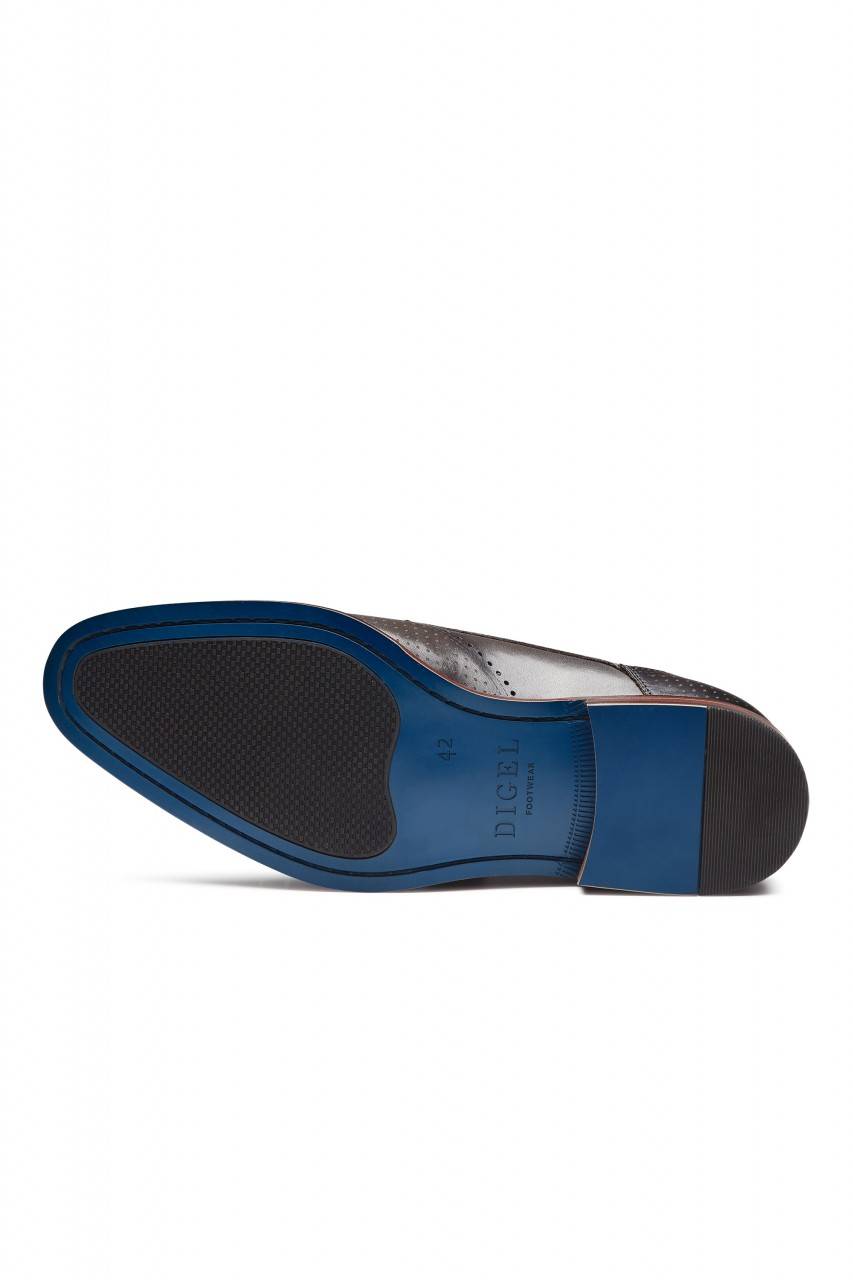 Digel Scarpa derby all'inglese grigio scuro elegante digel in vera pelle Affare Del Giorno