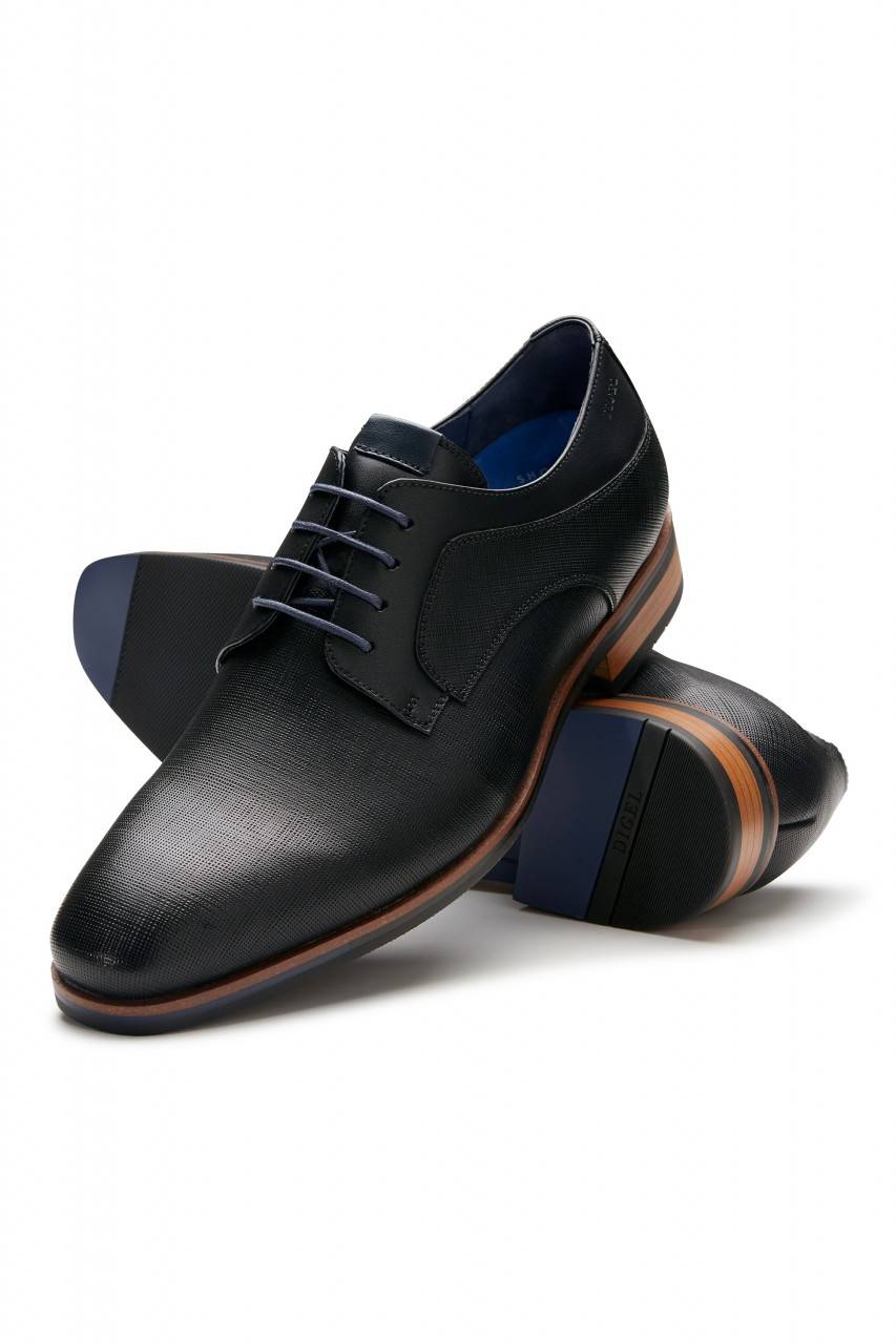 Digel Scarpa elegante derby stringata nera digel in pelle lavorata Sottocosto