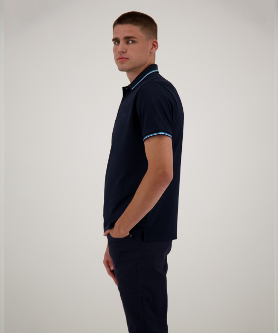 Ragman Polo blu scuro in tessuto performante ragman modern fit Outlet