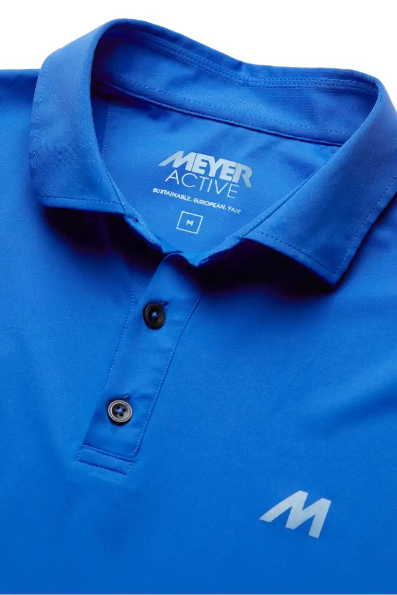 Meyer Polo meyer blu elettrico tessuto performante tecnico Online