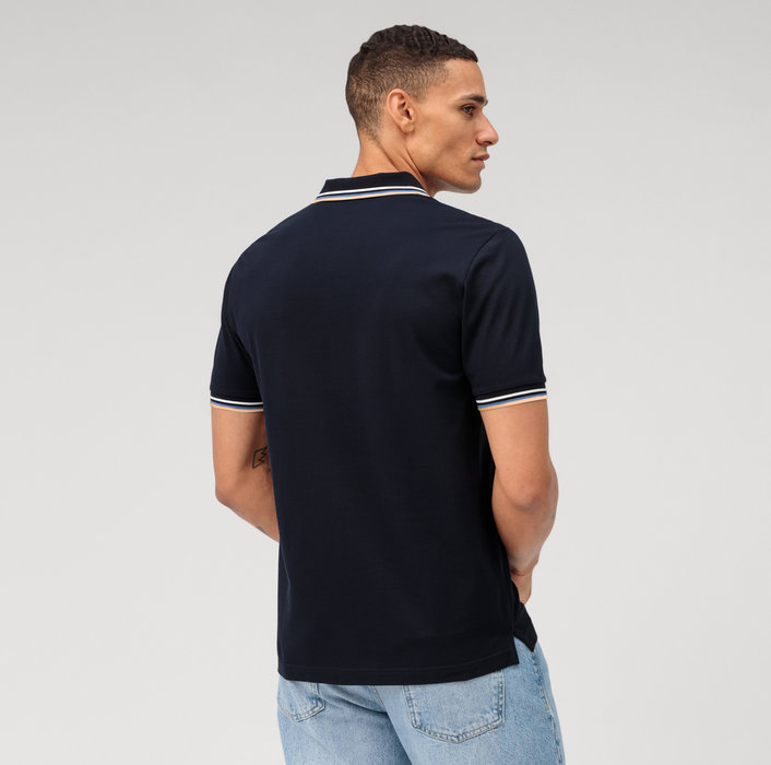 Olymp Polo blu olymp regular fit cotone piqué Nuova