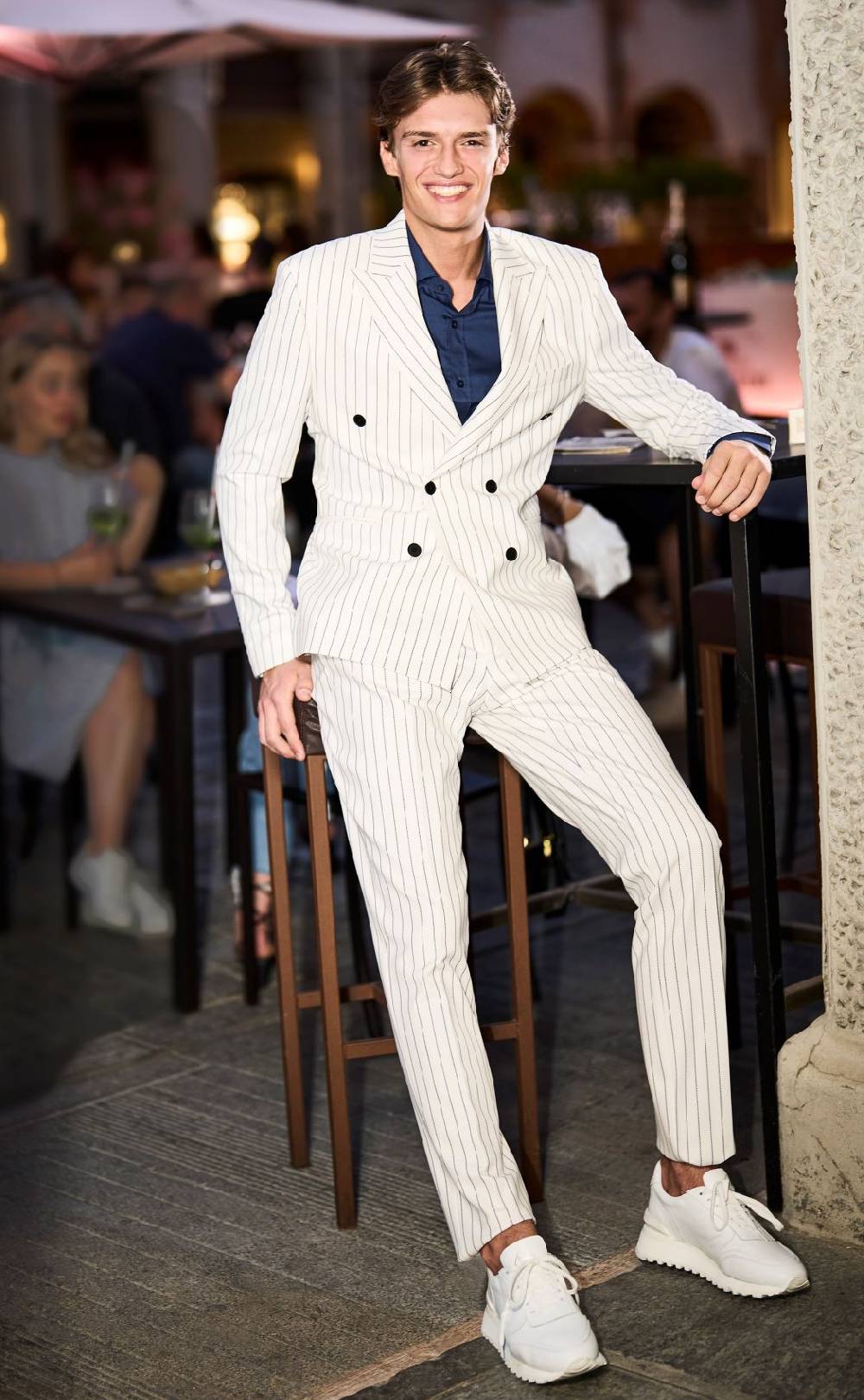Musani Milano Cerimonia Abito musani gessato a doppio petto slim fit Negozi Online