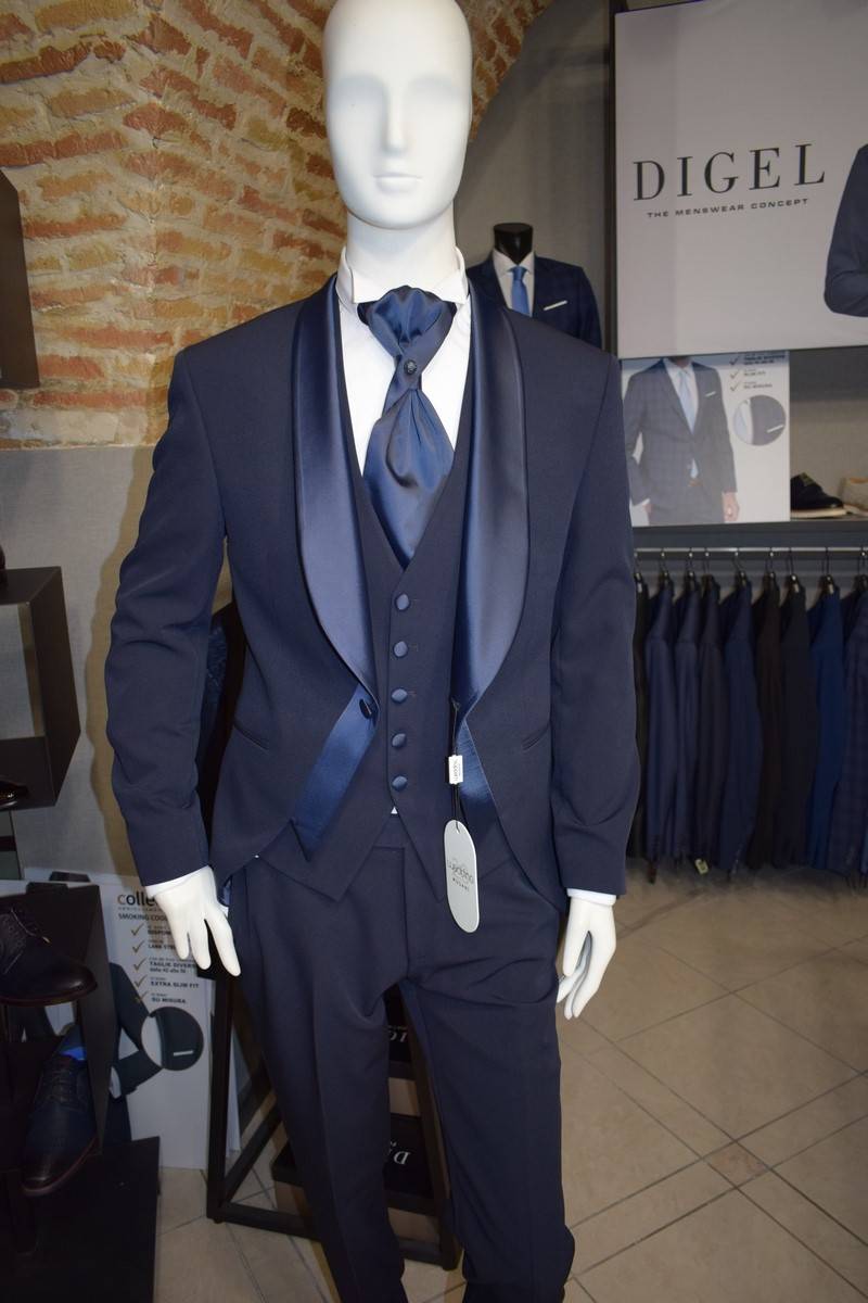 Musani Milano Cerimonia Smoking da sposo moderno blu musani cerimonia Prezzo di fabbrica