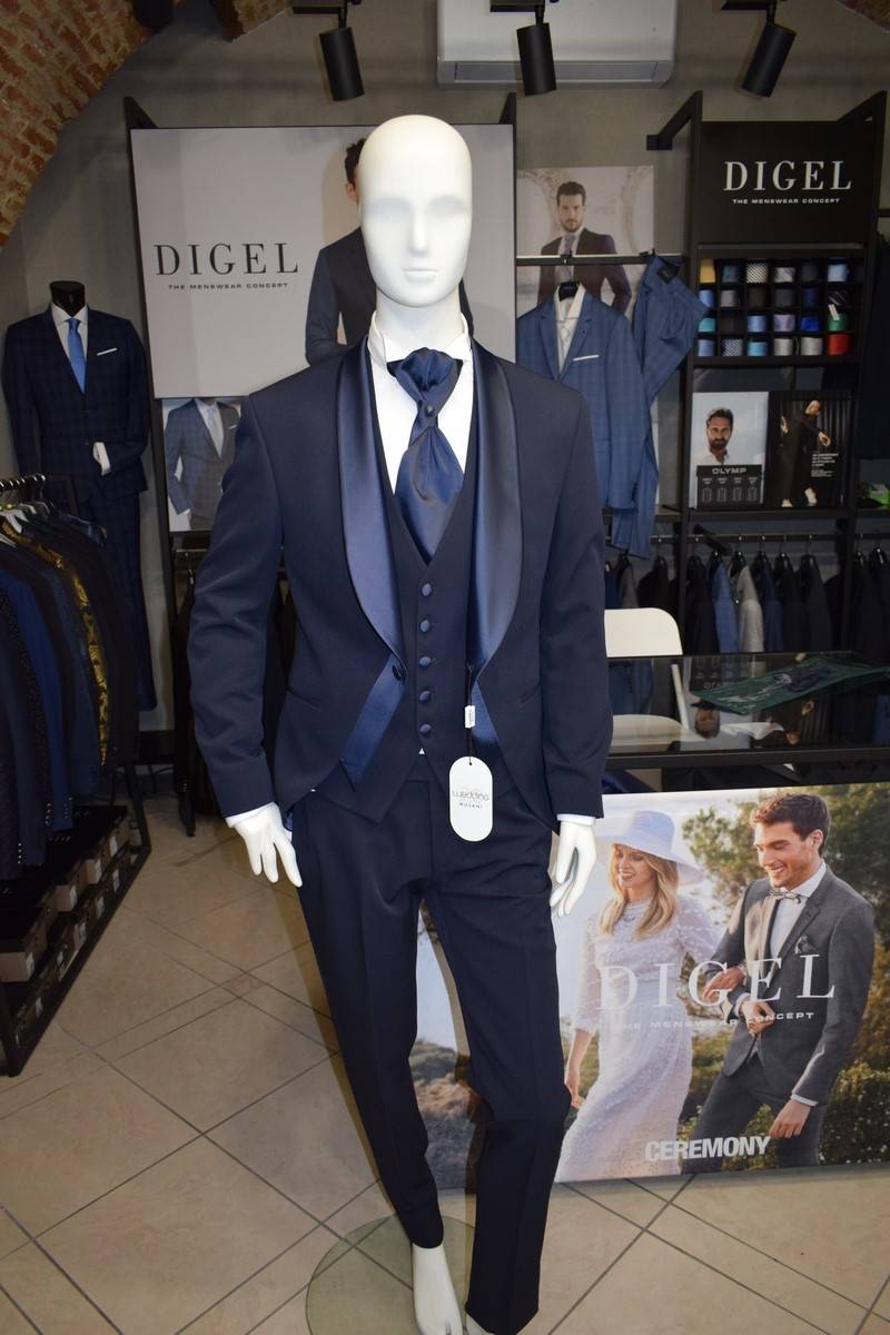Musani Milano Cerimonia Smoking da sposo moderno blu musani cerimonia Prezzo di fabbrica
