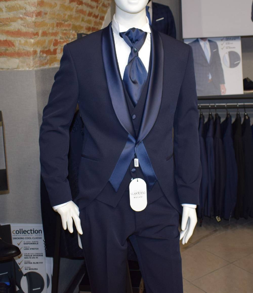 Musani Milano Cerimonia Smoking da sposo moderno blu musani cerimonia Prezzo di fabbrica