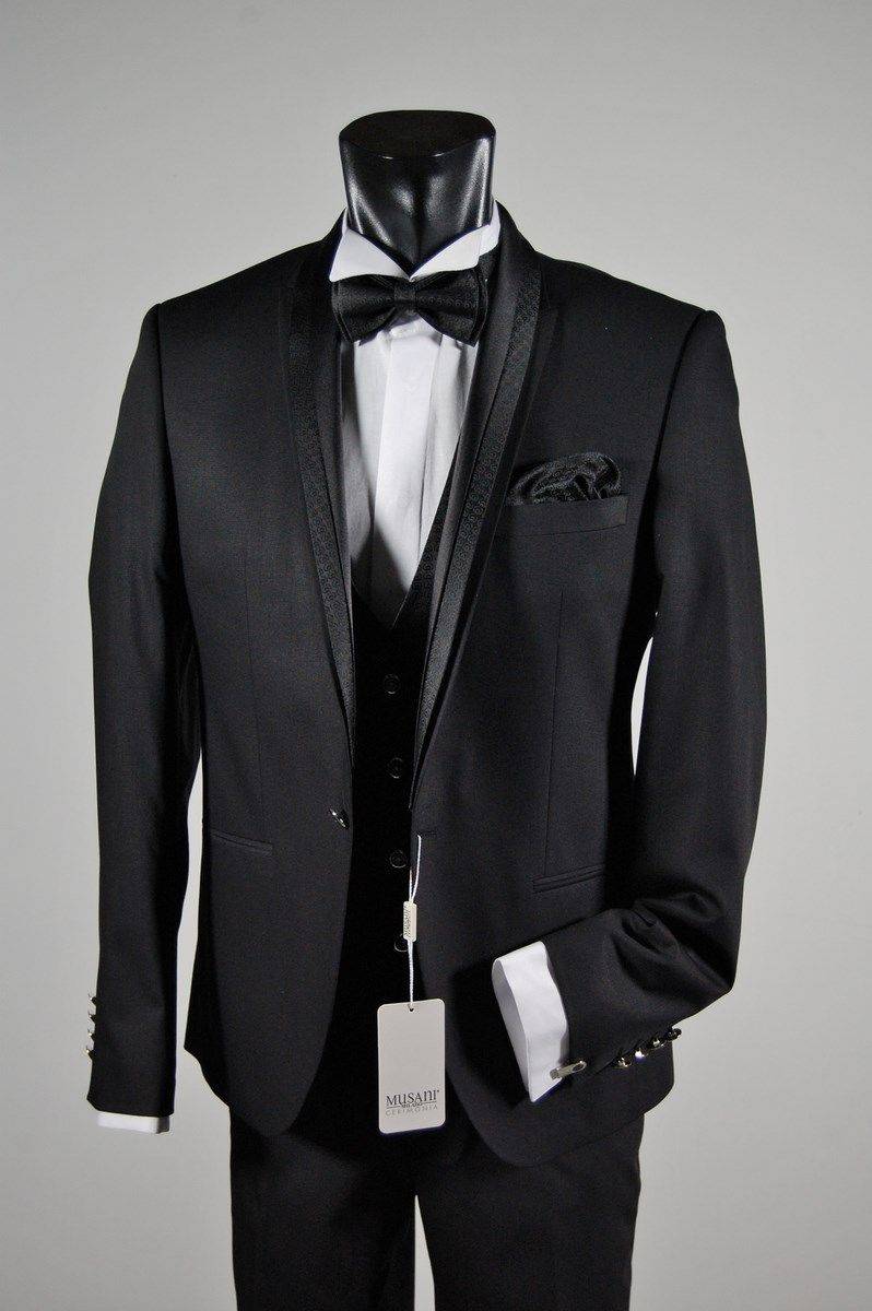 Musani Milano Cerimonia Abito elgante musani cerimonia nero slim fit Vendite Flash