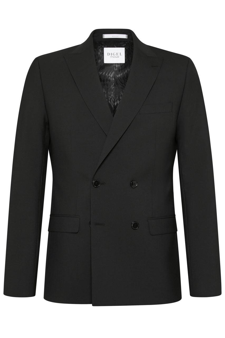 Digel Abito nero digel slim fit doppiopetto misto lana bi-stretch Enormi risparmi