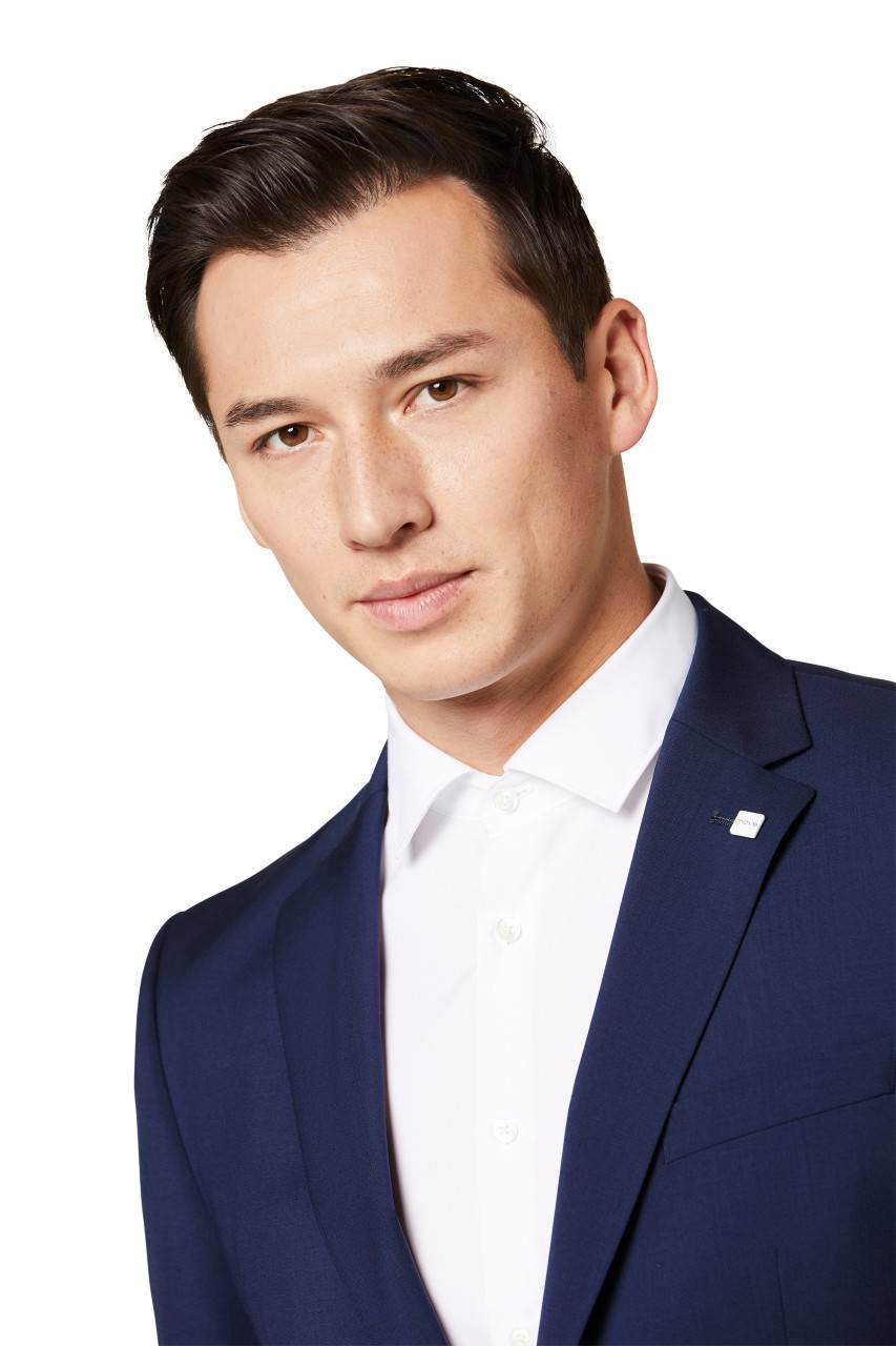 Digel Abito digel slim fit blu napoli lana marzotto super 100's Offerte