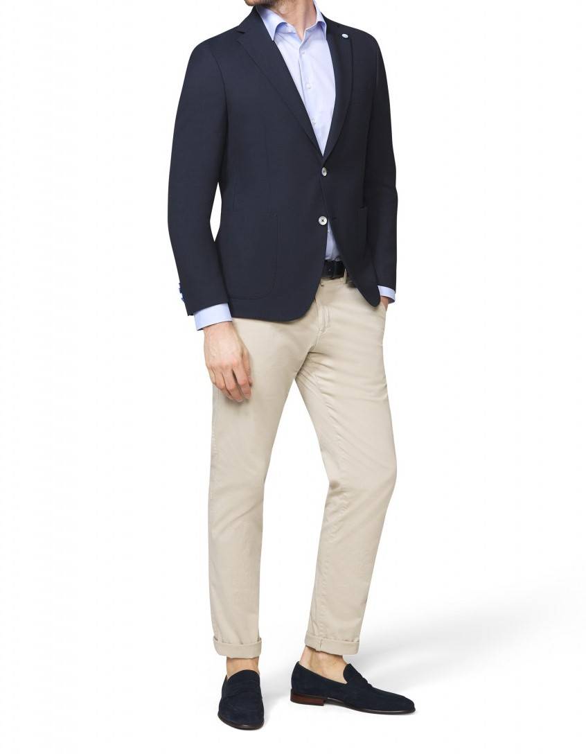 Digel Giacca blazer blu digel sfoderato drop quattro corto Moda