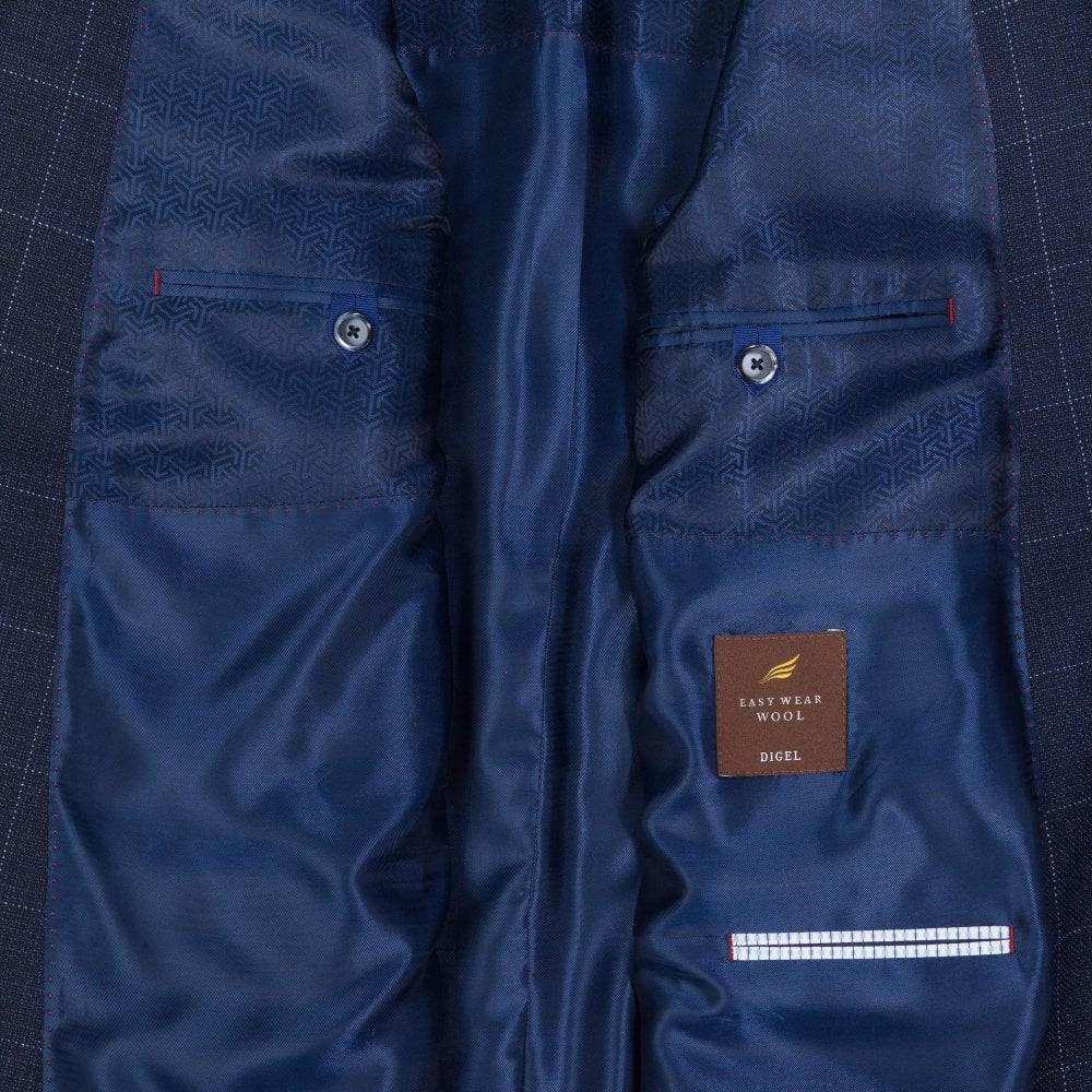 Digel Giacca blu a quadri digel drop sei modern fit In Linea