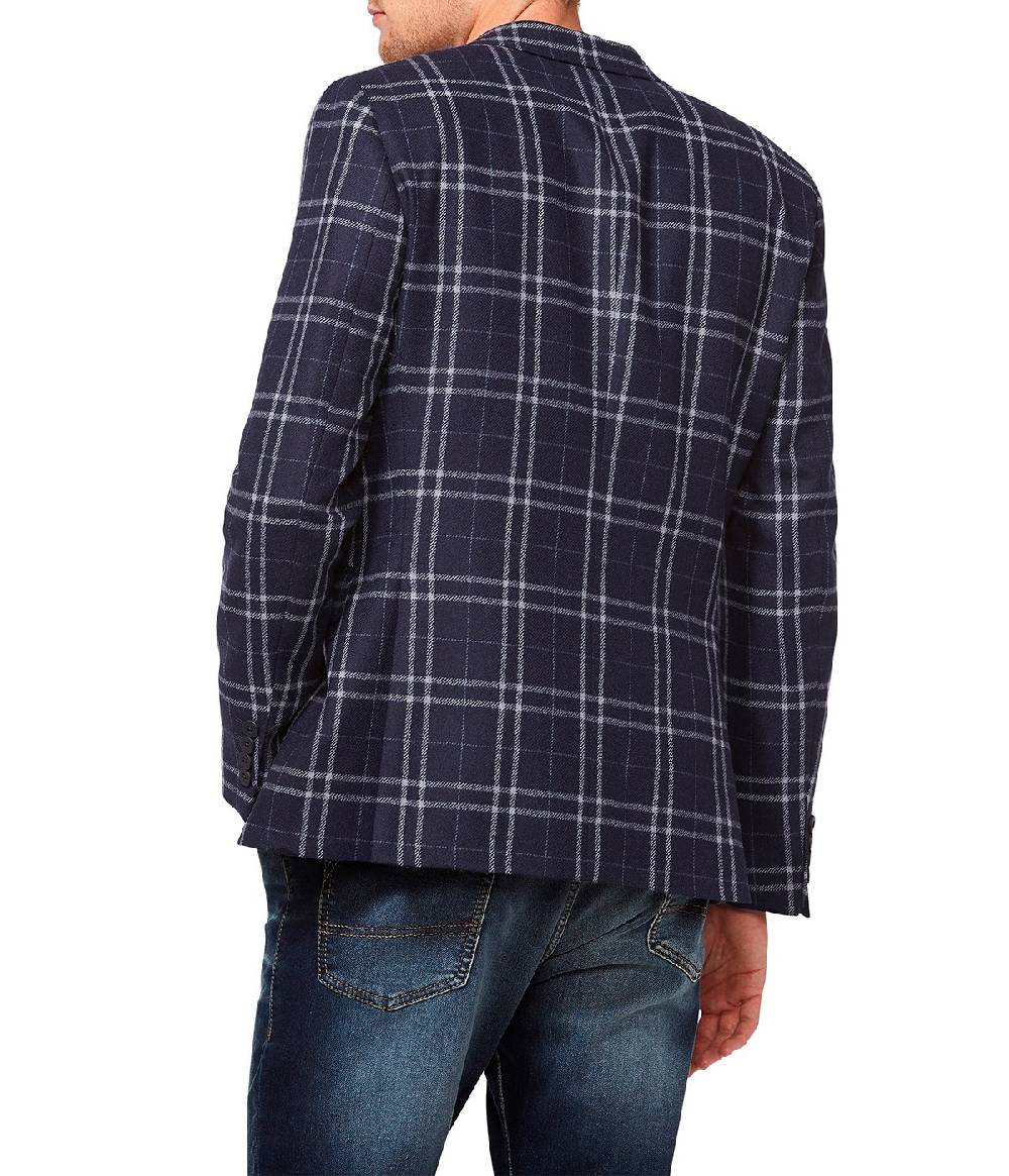Digel Giacca moda slim fit digel in misto lana blu a quadri Qualità