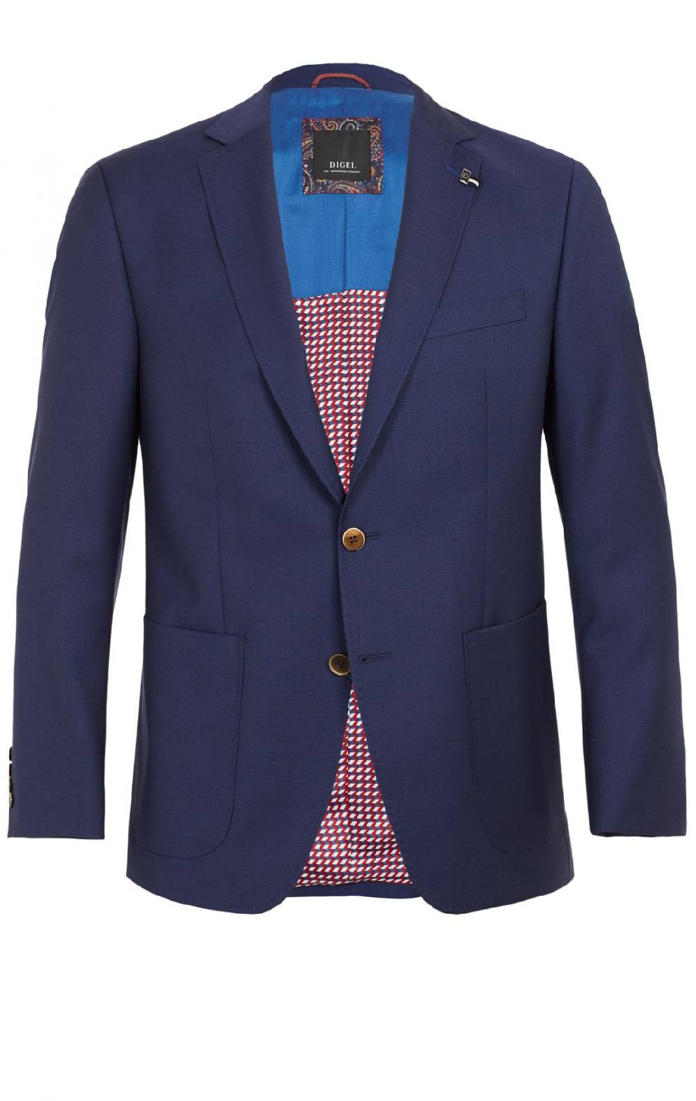 Digel Giacca blu marine digel in pura lana vergine marzotto con tasche a toppa Promozione